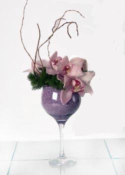 Ankara internetten iek siparii  cam ierisinde 3 adet kandil orkide