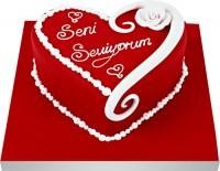 Seni seviyorum yazili kalp yas pasta  Ankara Cebeci cicekciler , cicek siparisi 