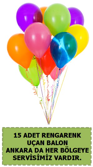 15 adet uan balon rengarenk  Ankara ucuz iek gnder 